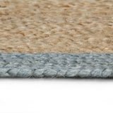Handmade Rug Jute with Olive Green Border 90 cm