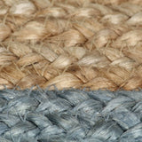 Handmade Rug Jute with Olive Green Border 90 cm - 45-Degree Angle