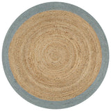 Handmade Rug Jute with Olive Green Border 120 cm