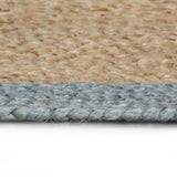 Handmade Rug Jute with Olive Green Border 120 cm