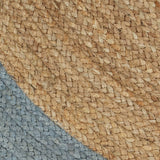 Handmade Rug Jute with Olive Green Border 120 cm - Top-Down View