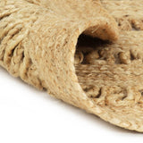 Handmade Rug Braided Jute 90 cm - Front View