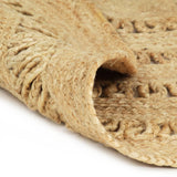 Handmade Rug Braided Jute 120 cm - Front View