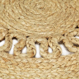 Handmade Rug Braided Jute 120 cm - Top-Down View