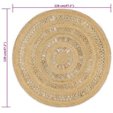 Handmade Rug Braided Jute 120 cm