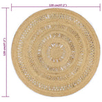 Handmade Rug Braided Jute 120 cm