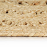 Handmade Rug Braided Jute 150 cm - Side View
