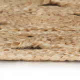 Handmade Rug Braided Jute 90 cm - Side View