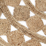 Handmade Rug Braided Jute 90 cm - Top-Down View