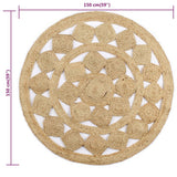 Handmade Rug Braided Jute 150 cm