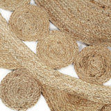 Handmade Rug Braided Jute 90 cm - Top-Down View