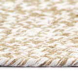 Handmade Rug Jute White and Natural 120 cm - Side View