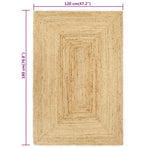 Handmade Rug Jute Natural 120x180 cm