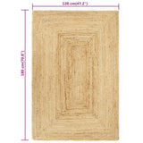 Handmade Rug Jute Natural 120x180 cm - 45-Degree Angle