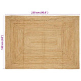 Handmade Rug Jute Natural 160x230 cm - Low Angle