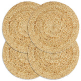 Placemats 4 pcs Plain Natural 38 cm Round Jute