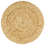 Placemats 4 pcs Plain Natural 38 cm Round Jute - Front View