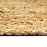 Placemats 4 pcs Plain Natural 38 cm Round Jute - Top-Down View
