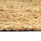 Placemats 6 pcs Plain Natural 38 cm Round Jute - Top-Down View