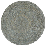 Handmade Pouffe Olive Green 45x30 cm Jute - Front View