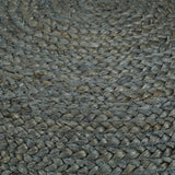 Handmade Pouffe Olive Green 45x30 cm Jute - Side View