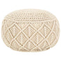 Macrame Handmade Pouffe 45x30 cm Cotton