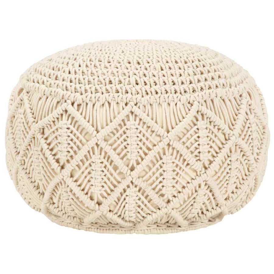 Macrame Handmade Pouffe 45x30 cm Cotton