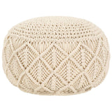 Macrame Handmade Pouffe 45x30 cm Cotton