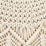 Macrame Handmade Pouffe 45x30 cm Cotton - Side View