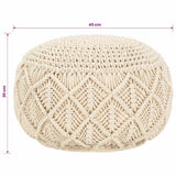 Macrame Handmade Pouffe 45x30 cm Cotton