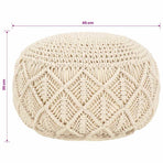Macrame Handmade Pouffe 45x30 cm Cotton