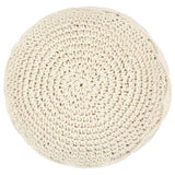 Macrame Handmade Pouffe 45x30 cm Cotton - Front View