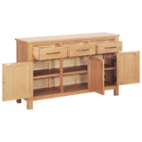 Sideboard Brown 112 x 33.5 x 70 cm Solid oak wood - Front View