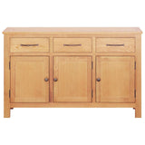 Sideboard Brown 112 x 33.5 x 70 cm Solid oak wood - Side View