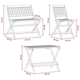 4 Piece Outdoor Dining Set for Children Solid Eucalyptus Wood