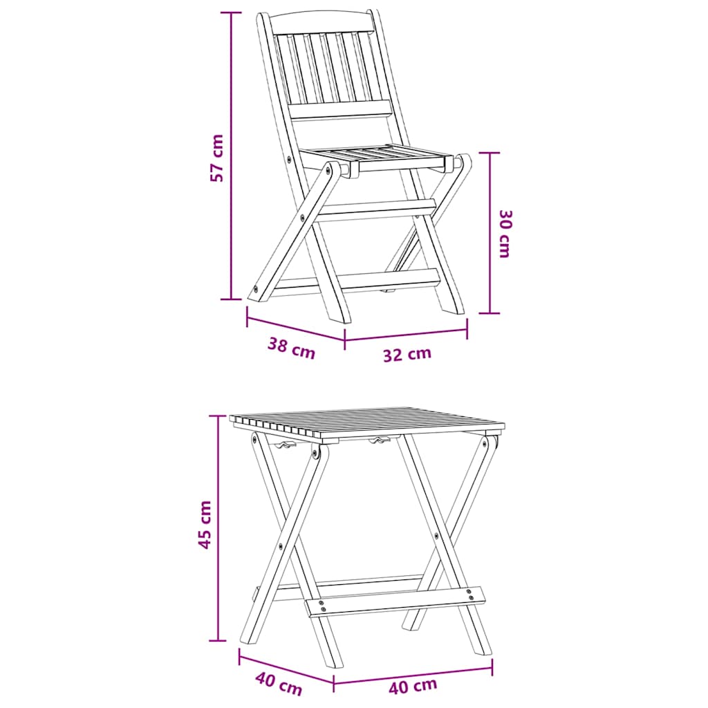 3 Piece Bistro Set for Children Solid Eucalyptus Wood