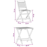 3 Piece Bistro Set for Children Solid Eucalyptus Wood - Extra Image