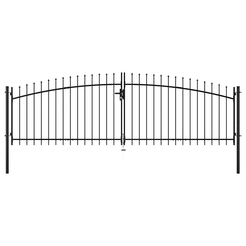 Double Door Fence Gate with Spear Top 400x150 cm