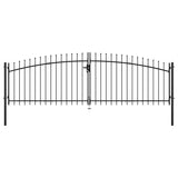 Double Door Fence Gate with Spear Top 400x150 cm - Front View