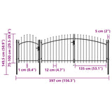 Garden Gate Steel 1x4 m Black