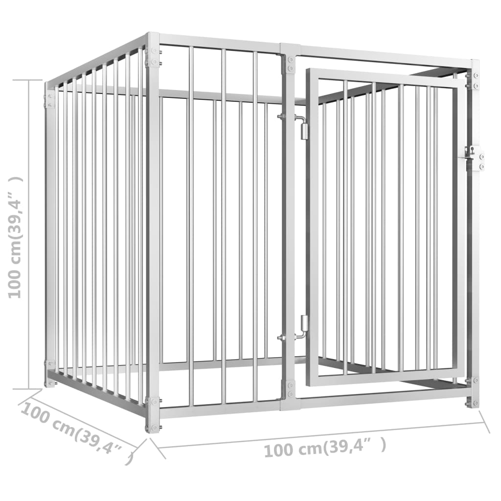 Outdoor Dog Kennel 100x100x100 cm