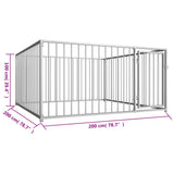 Outdoor Dog Kennel 200x200x100 cm - Rear View