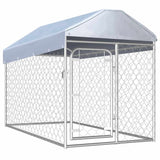 Outdoor Dog Kennel with Roof 200x100x125 cm - Front View
