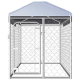 Outdoor Dog Kennel with Roof 200x100x125 cm - Side View
