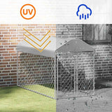 Outdoor Dog Kennel with Roof 200x100x125 cm - Top-Down View