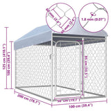 Outdoor Dog Kennel with Roof 200x100x125 cm - Close-Up Angle