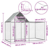 Chicken Coop 2x1x1.5 m Galvanised Steel - Rear View
