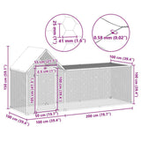 Chicken Coop 3x1x1.5 m Galvanised Steel