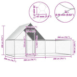 Chicken Coop 4x2x2 m Galvanised Steel