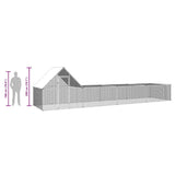 Chicken Coop 8x2x2 m Galvanised Steel